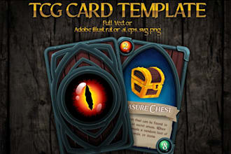 design custom card template tcg ccg frame card game, trading card illustrations
