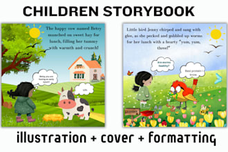 do children storybook illustration amazon kdp children book cover design