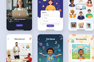 develop elearning app, quiz app, online course, educational app kid learning app