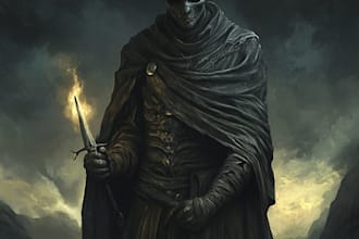 make a unique fantasy horror character art