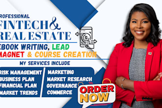 ghostwrite fintech ebook, real estate ebook, business plan, b2b ebook, ppt slide