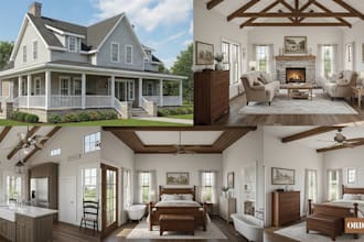 create or remodel 3d farmhouse, backyard, 3d garden, pool house and greenhouse