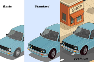 stunning isometric car illustrations