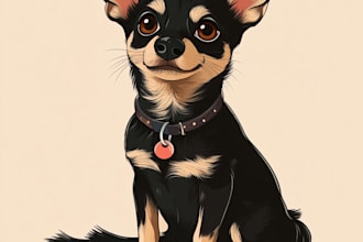 draw a caricature of your dog cat or other pet