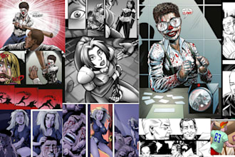 draw custom comic book pages, graphic novel,  comic ilustration as  comic artist