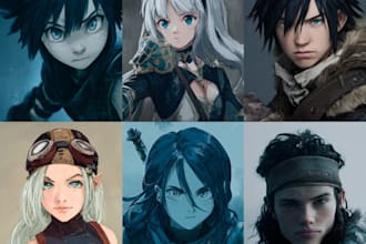 draw anime and game style characters art