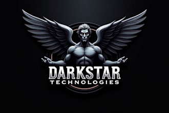 create black angel export mascot logo for your business