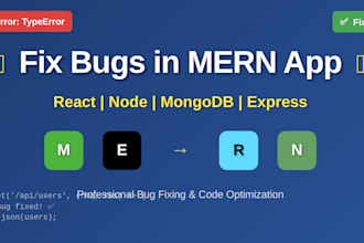 debug and fix bugs in your reactjs and nodejs web app