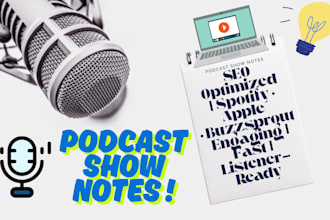 write SEO friendly podcast show notes and engaging summaries
