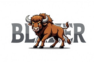make buffalo mascot logo without any copyright concept