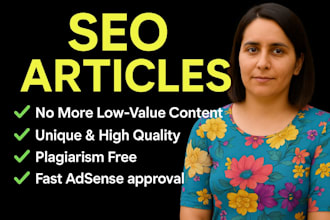 write 30 SEO articles to fix low value content for adsense approval