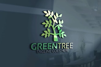 do custom tree logo design nature inspired, minimalist and professional