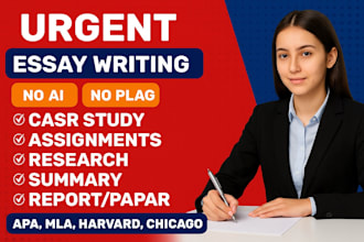 research and summary writing, reports, literature,case study