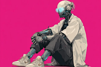 do concept art for characters cyberpunk science fiction