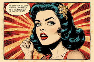 draw a retro vintage comic illustration