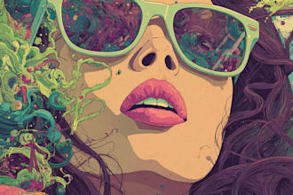 craft psychedelic, trippy, stoner illustration t shirt design