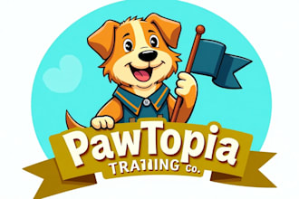 give dog training mascot logo design for your company