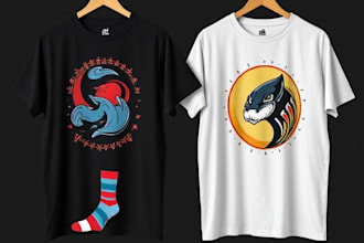 creative different collection designs tshirts, socks