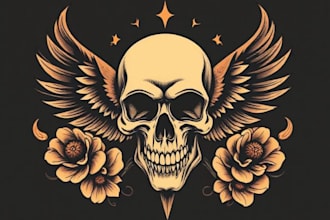 create awesome old school tattoo style design