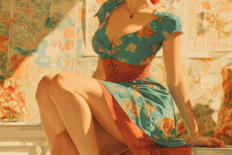make sexy pin up girl illustration for graphic model pinup