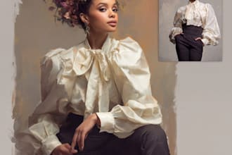 desing an awesome digital oil painting portrait