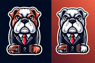 design bull dog mascot logo  with express delivery