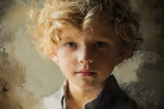 draw abstract art colorful digital oil painting portrait