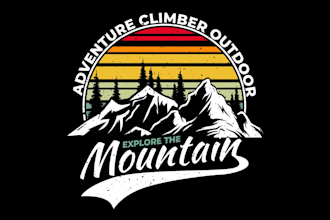 create professional mountain logo