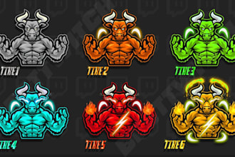 create a striking bull mascot logo for your team or brand