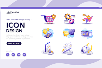 design modern custom icon set