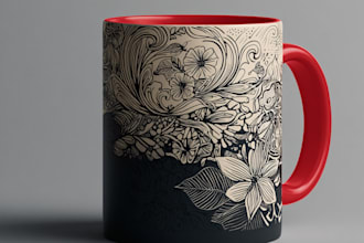 create a custom coffee mug design