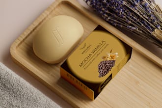 create artistic soap label design, packaging or box design