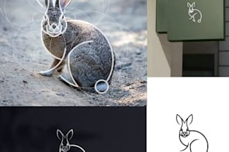 custom bunny logo design cute, clever unique branding