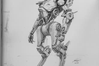 draw a mecha and robot art