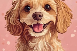 draw a realistic digital  pet painting portrait