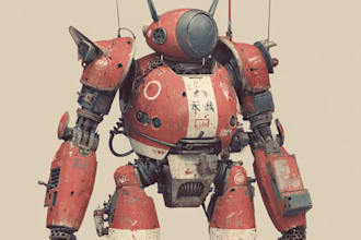 create mecha robot and concept art of futuristic mecha