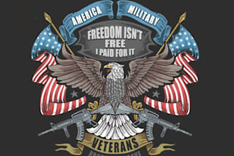 create fantastic wonderful veteran logo with fastest delivery