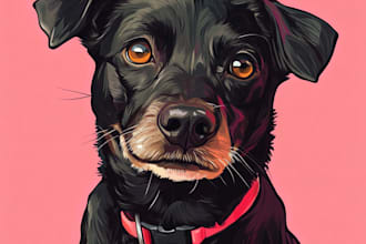 draw pop art dog cat pet potrait