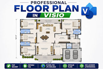 design a floor plan, maps, house plans, and drawings in visio