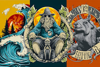 create unique vintage illustration retro comic art for merchandise