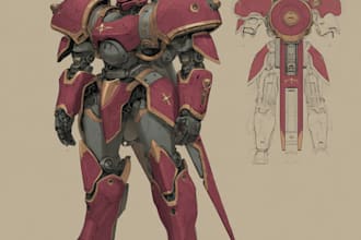 design custom mecha, robot, cyborg character