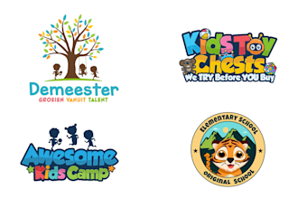 do modern children, kids, day care custom logo design for you