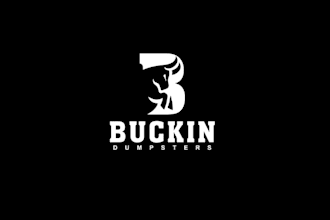 design creativity rugged bucking dumpsters showcase logo