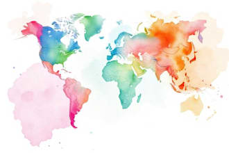 watercolor map illustration just for you