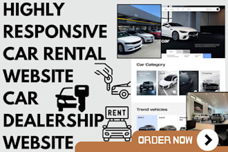 design car rental website car dealership website car booking limo website