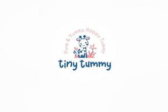 design wholesome playful tiny tummy natural baby logo