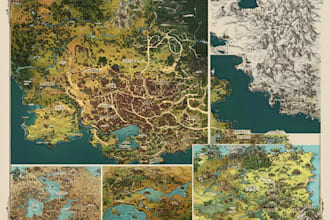 make fantasy map or any world map art for you
