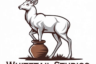 create an line art deer logo design for your business