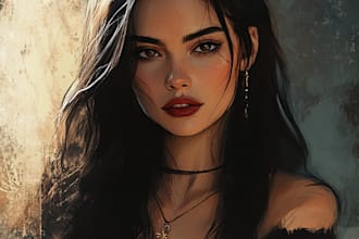 do vintage oil paintings, portraits, digital painting