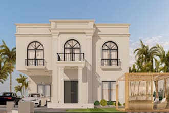 3d render architectural exterior design, commercial , house